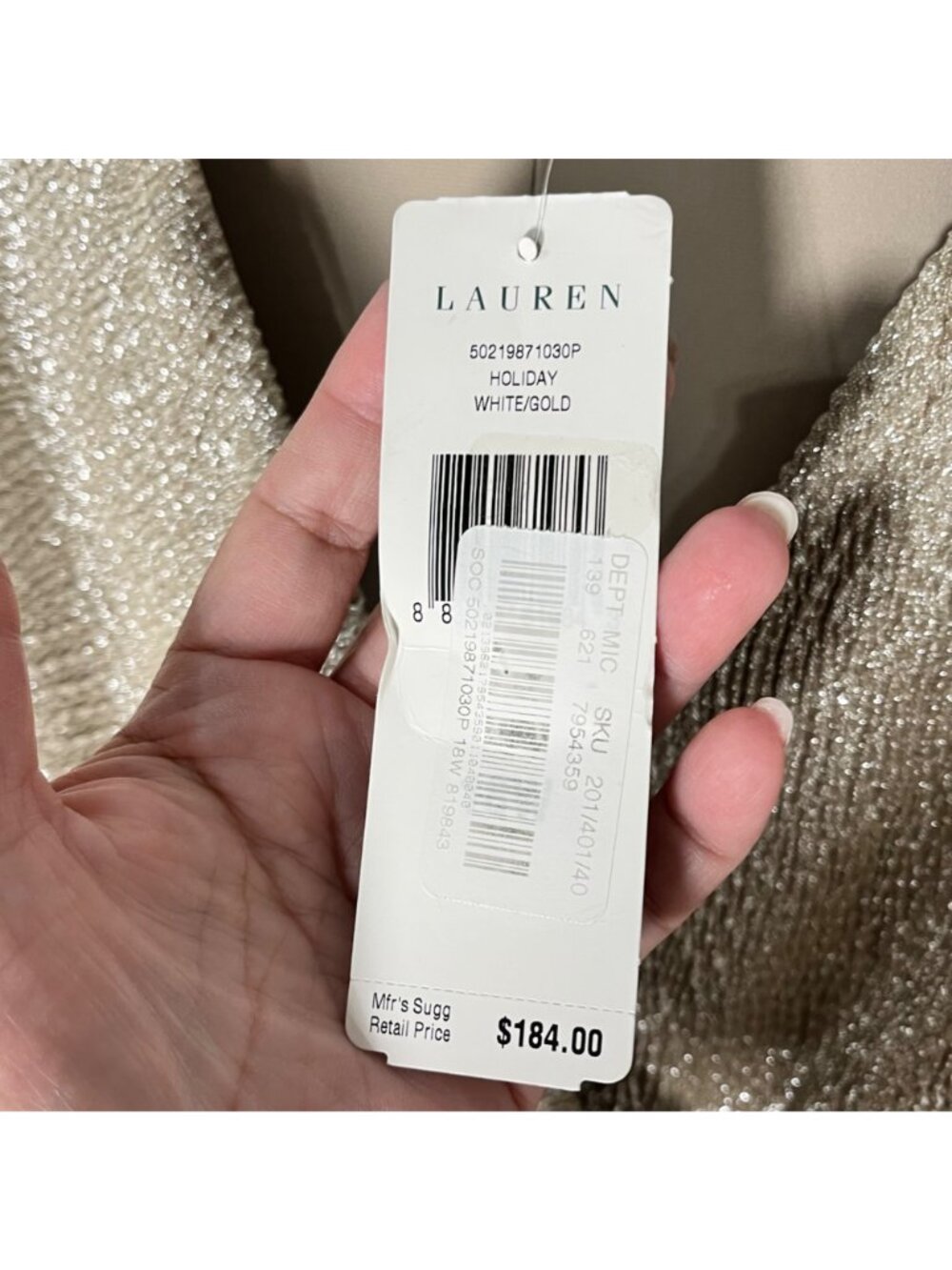 Lauren Ralph Lauren Sleeveless Gold Metallic Gold Wrap Dress 18W NWT $184 - Picture 5 of 8